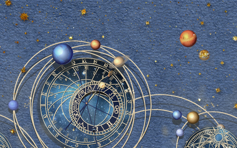 Fototapeta abstrakcja ruchu planet w galaktyce