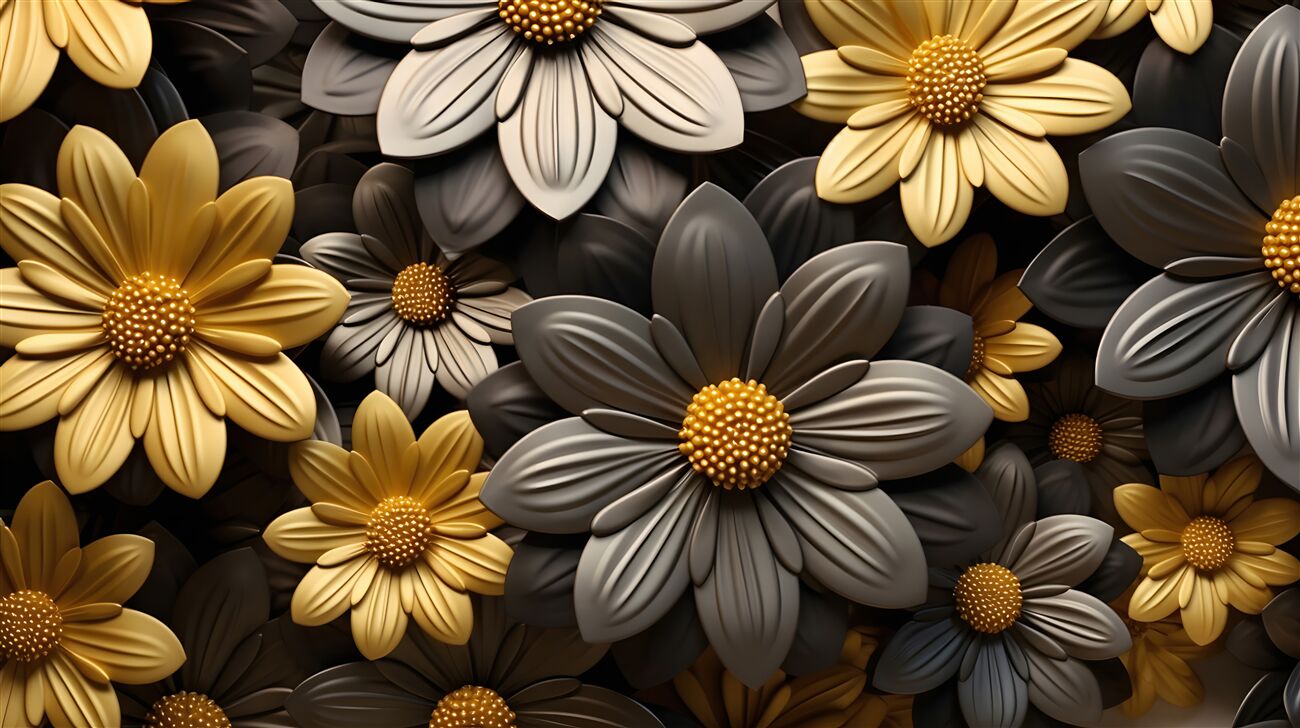 Fototapeta Volume Metal Flowers