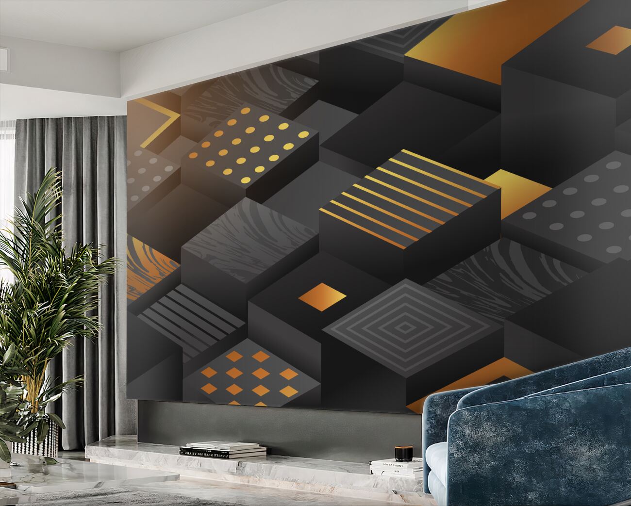 Fototapeta Geometryczne czworobok z drukowaniem