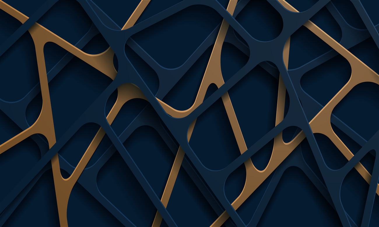 Fototapeta Blue and Gold Spider Web.