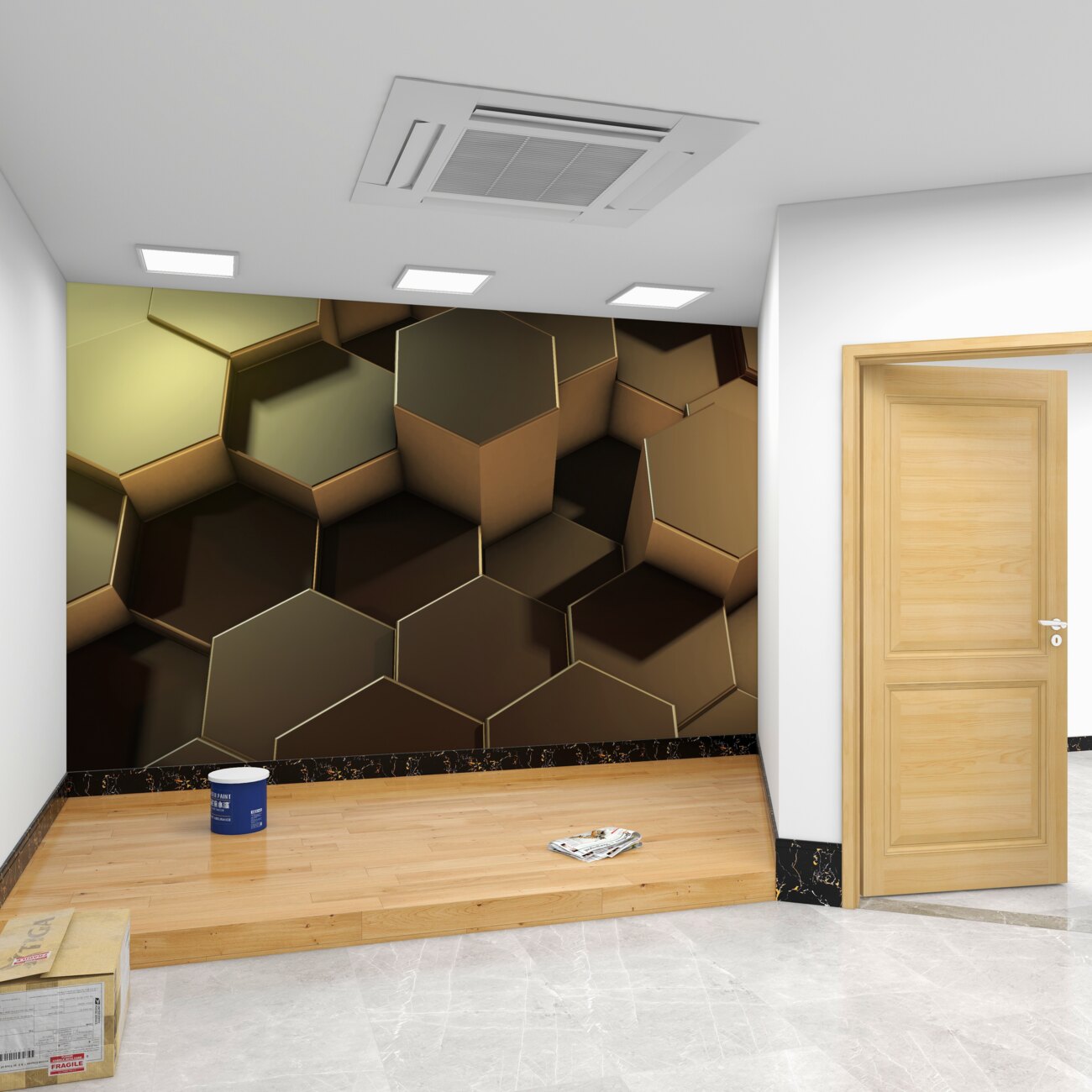 Fototapeta Złote cylindry 3D