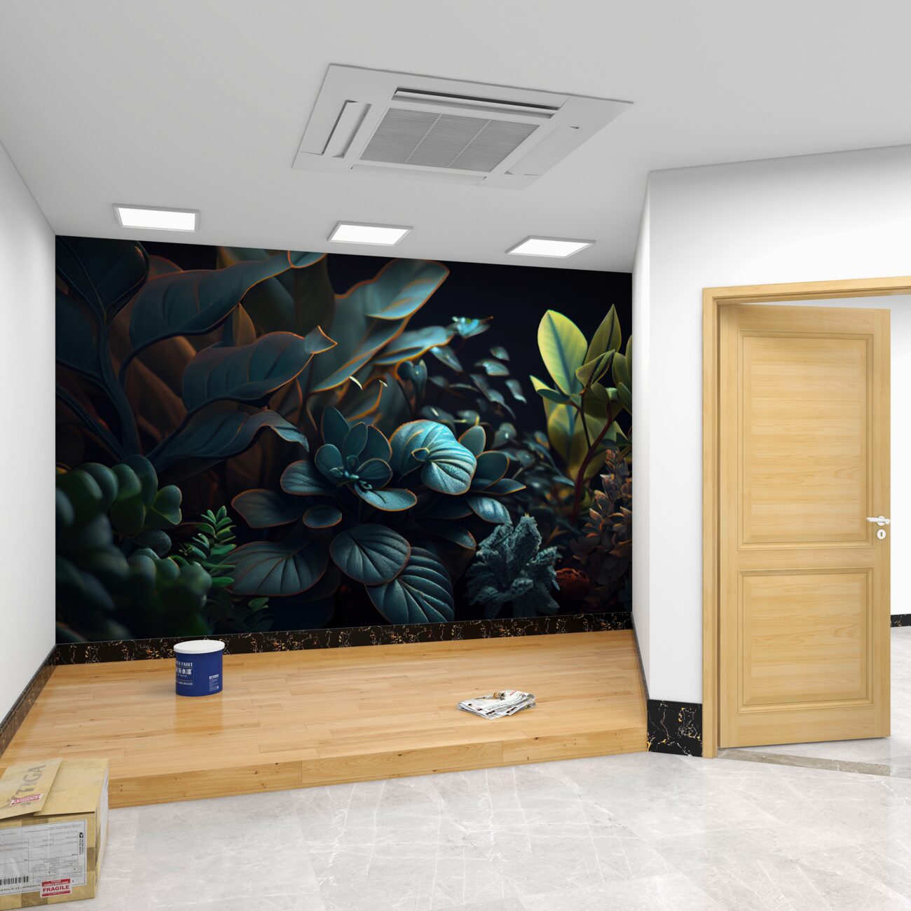Fototapeta Wolumetryczne liście dżungla 3D