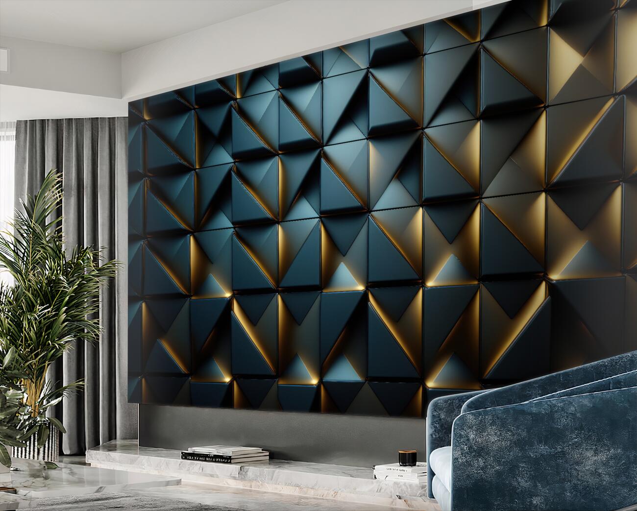 Fototapeta Niebiesko-żółte kształty geometryczne