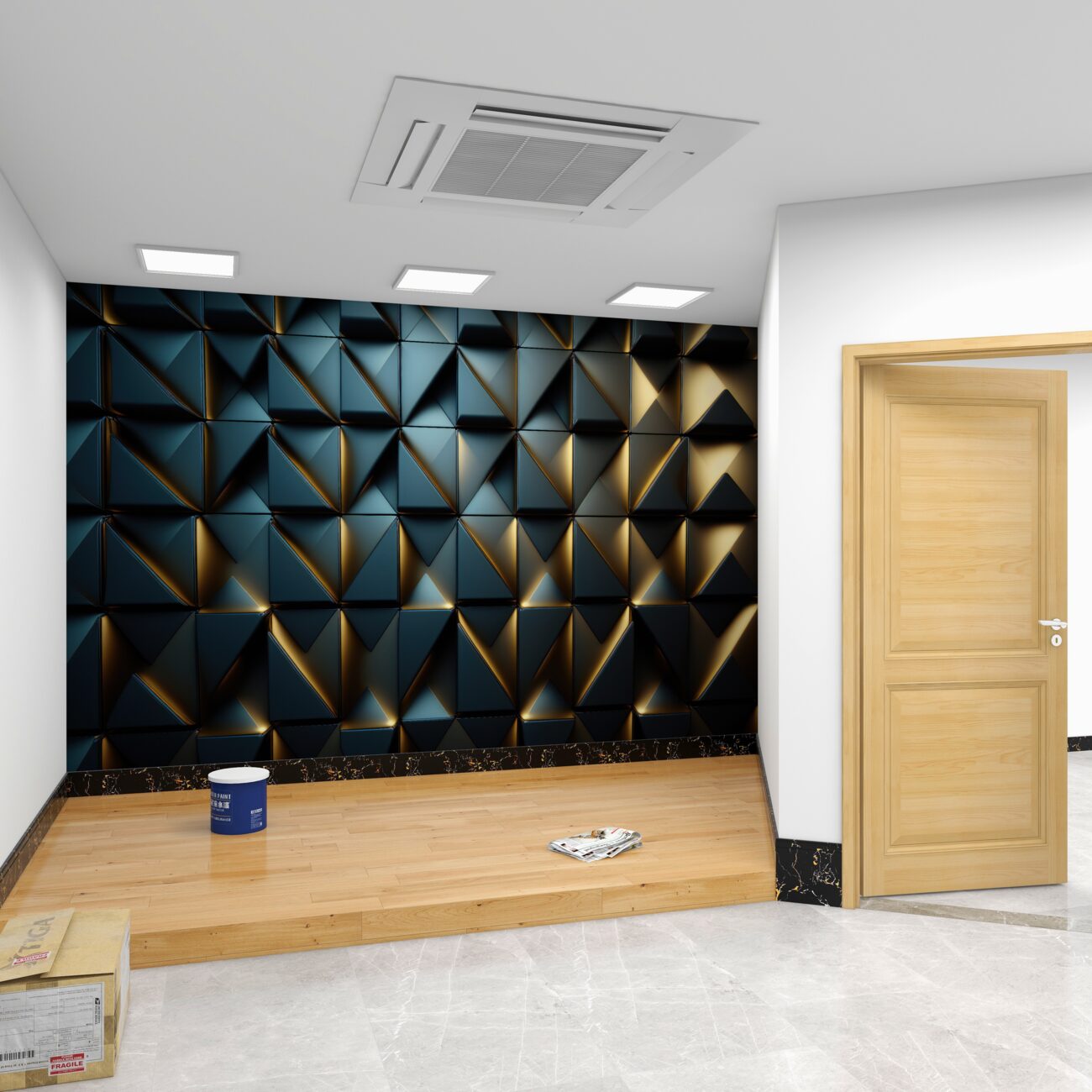 Fototapeta Niebiesko-żółte kształty geometryczne