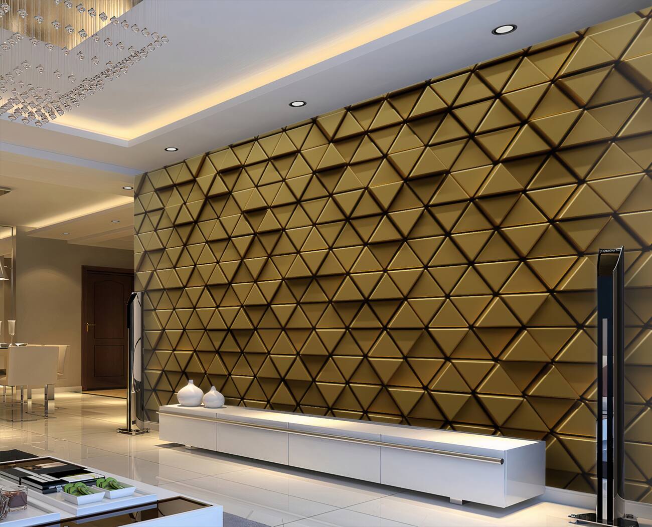 Fototapeta Golden Triangles 3d
