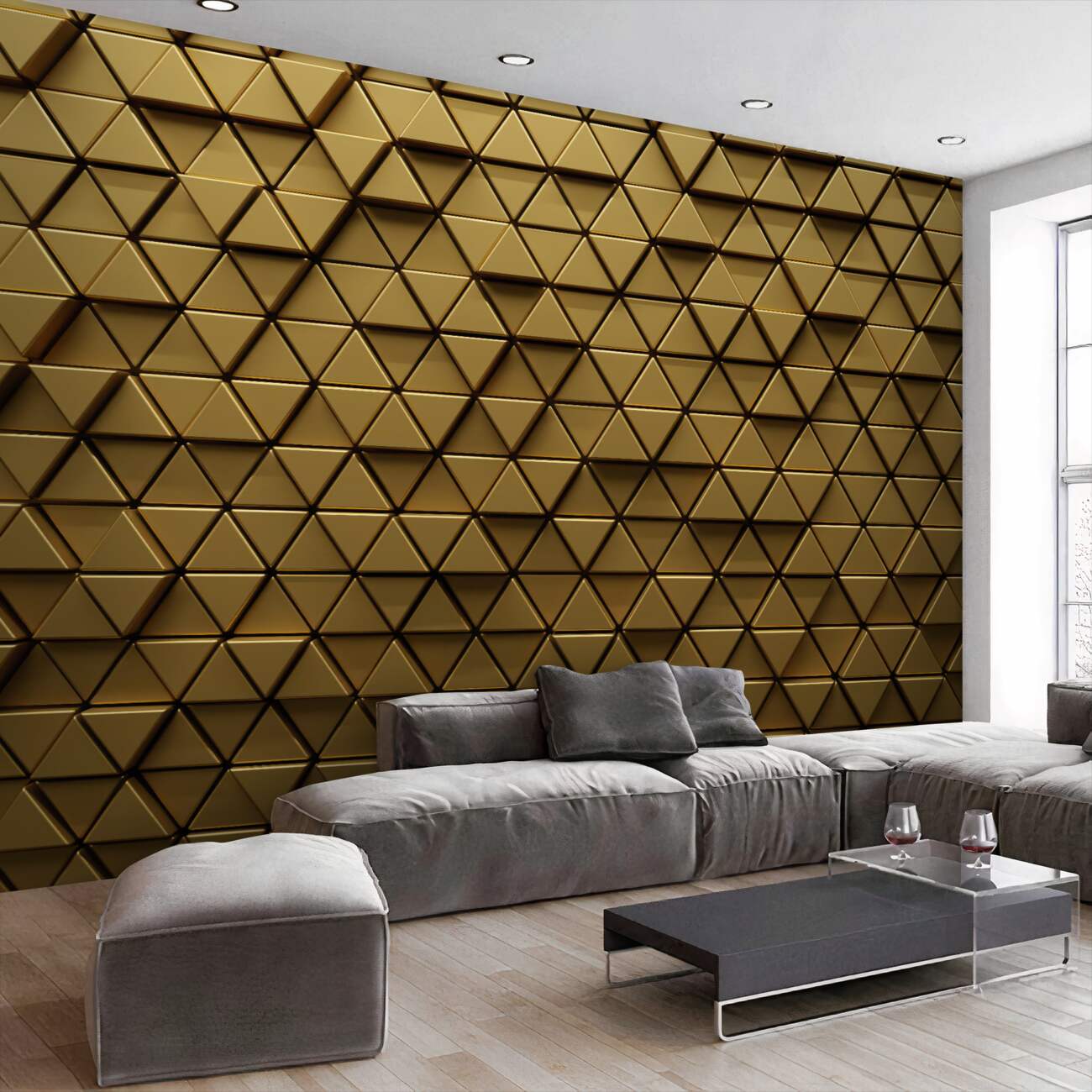 Fototapeta Golden Triangles 3d