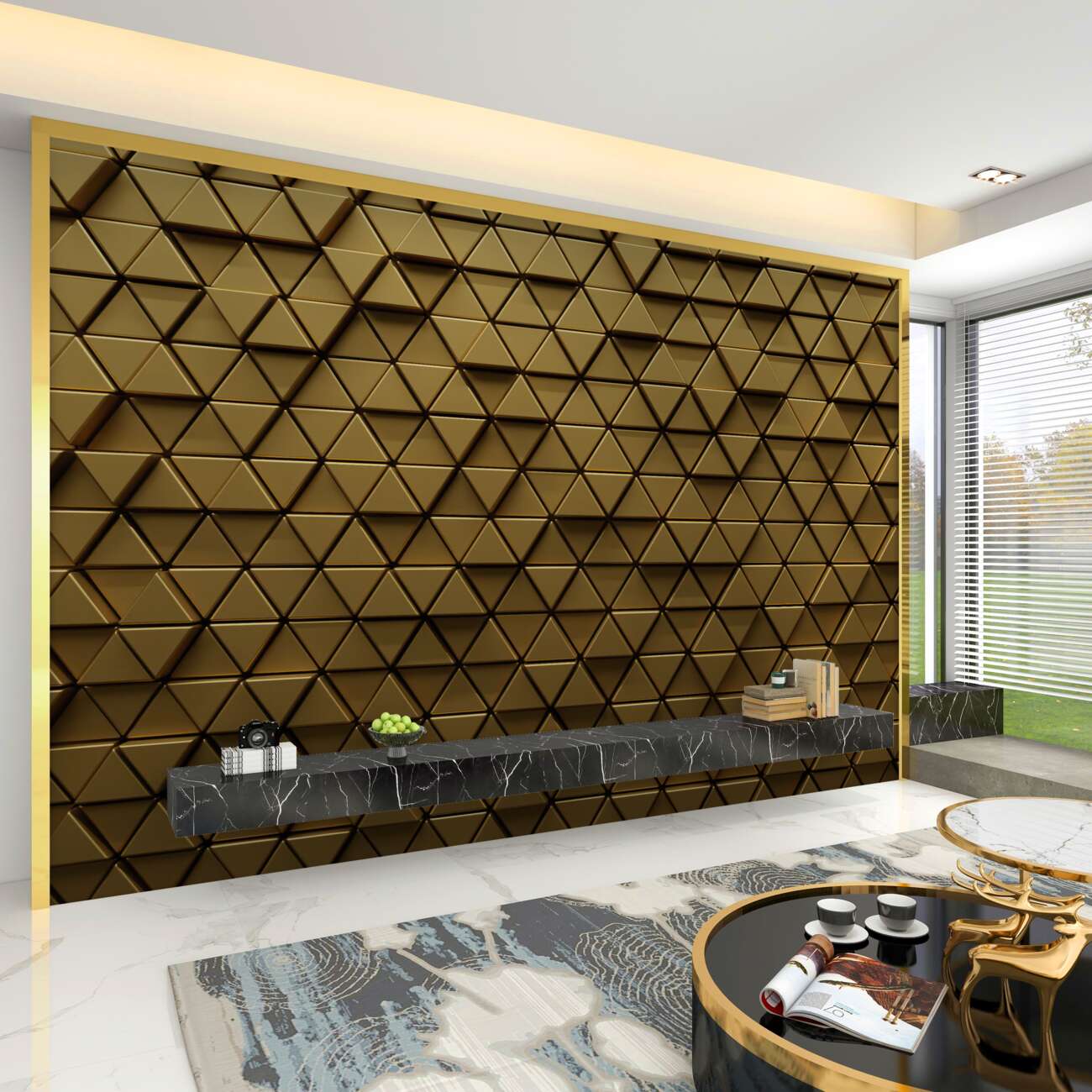 Fototapeta Golden Triangles 3d