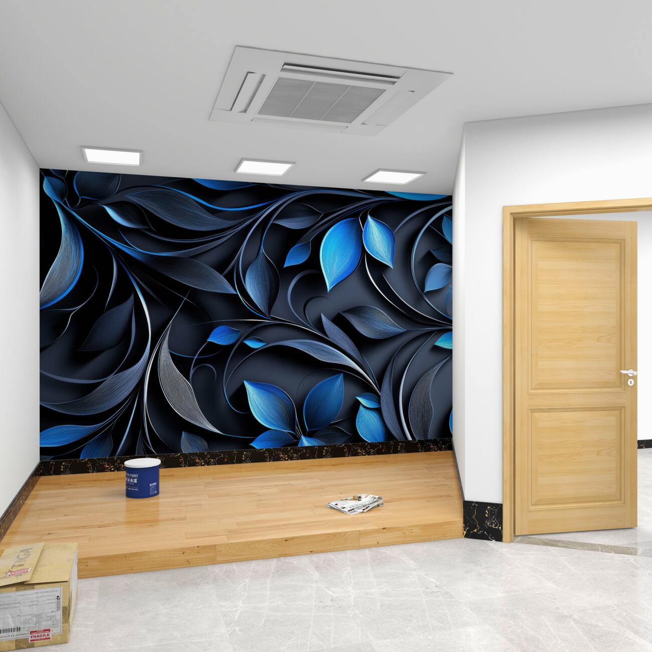 Fototapeta Dark -blue Liście są jasne