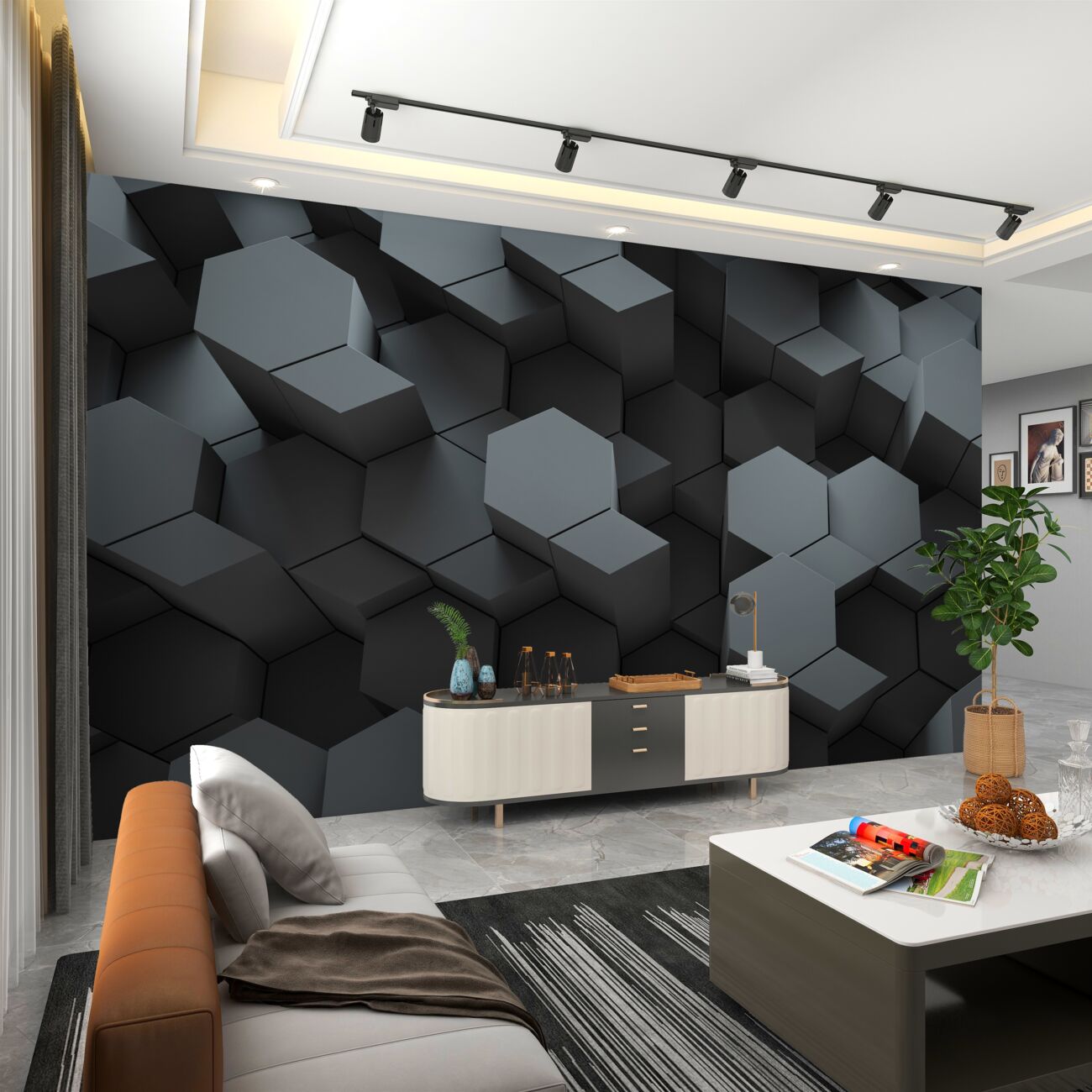 Fototapeta Figurki 3D są ciemnoszare