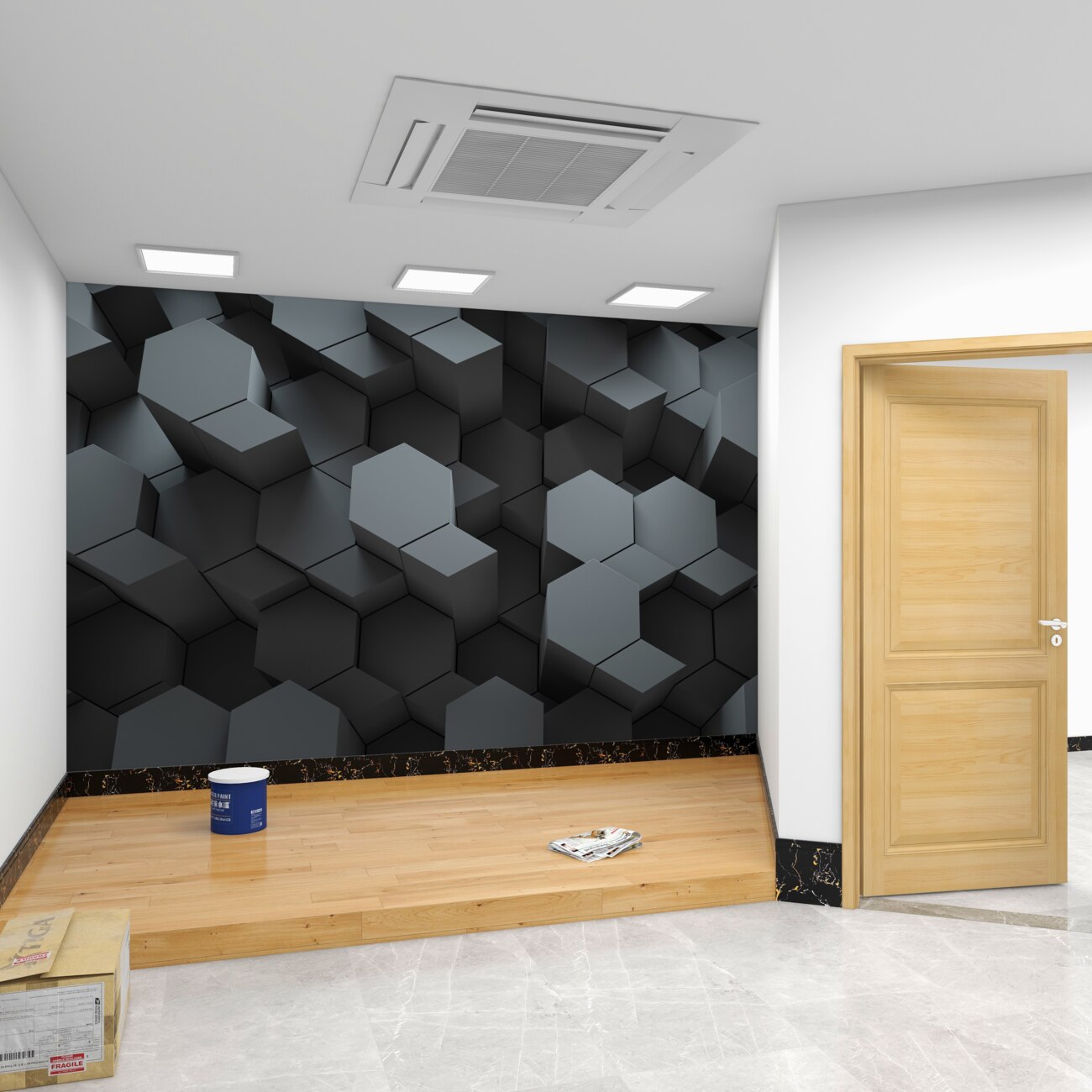 Fototapeta Figurki 3D są ciemnoszare