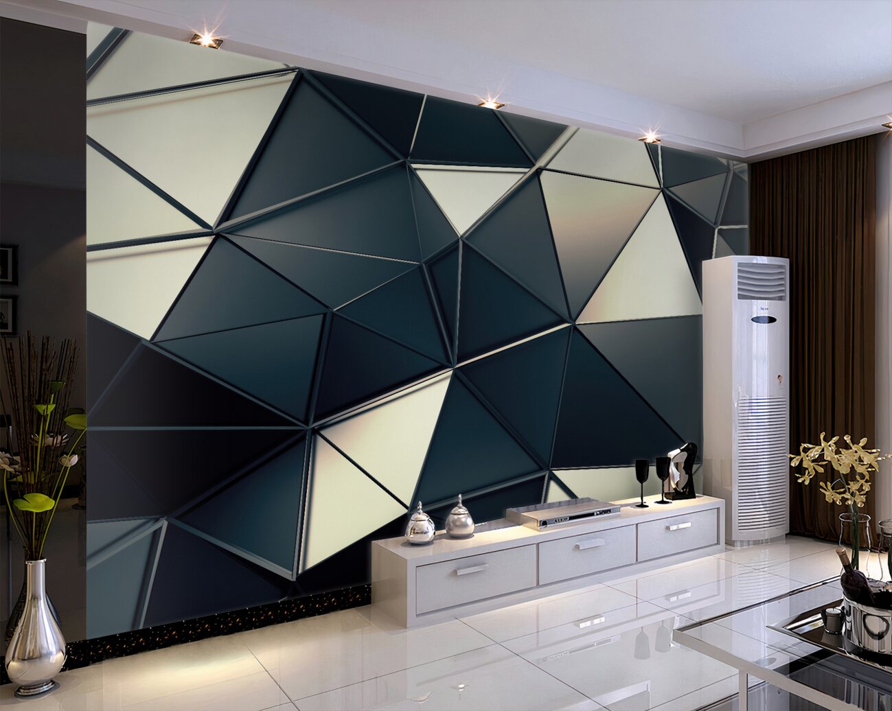 Fototapeta Mirror Triangles 3d