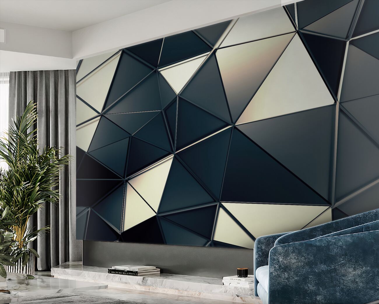Fototapeta Mirror Triangles 3d