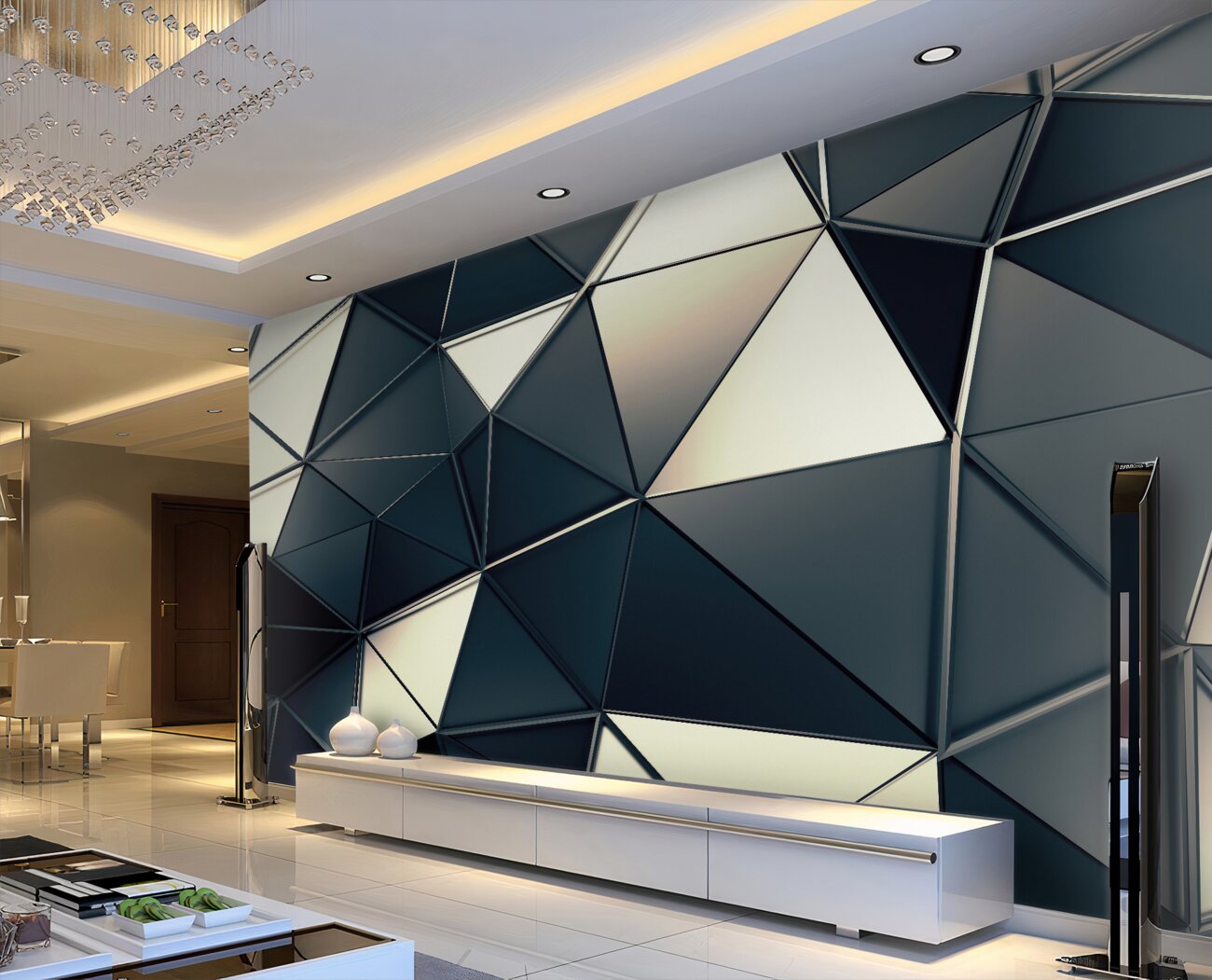 Fototapeta Mirror Triangles 3d
