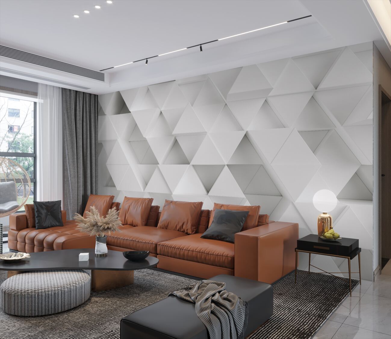 Fototapeta Światło -gray 3D -triangle
