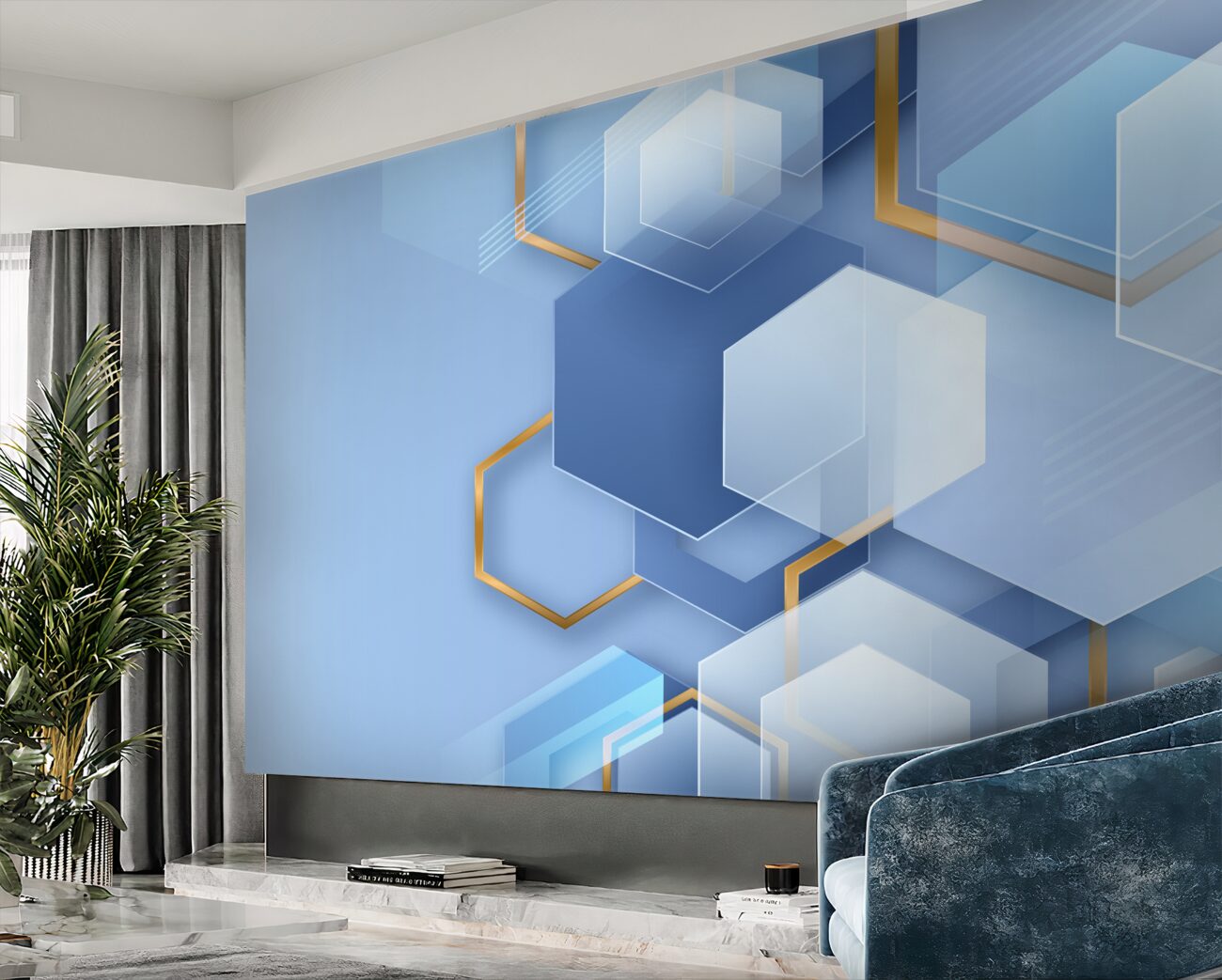 Fototapeta Lekkie postacie geometryczne ze złotem