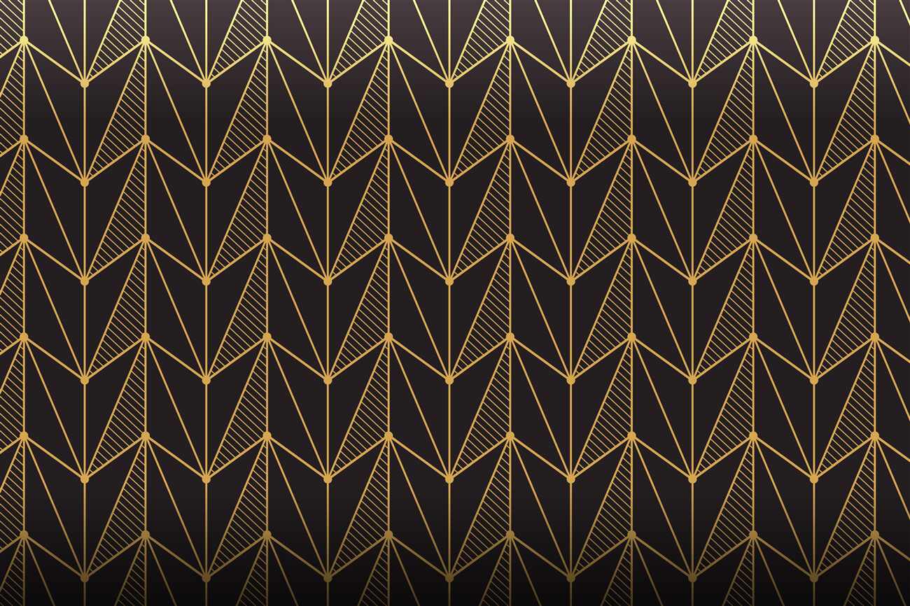 Fototapeta Czarne złotą geometryczną strukturę figur