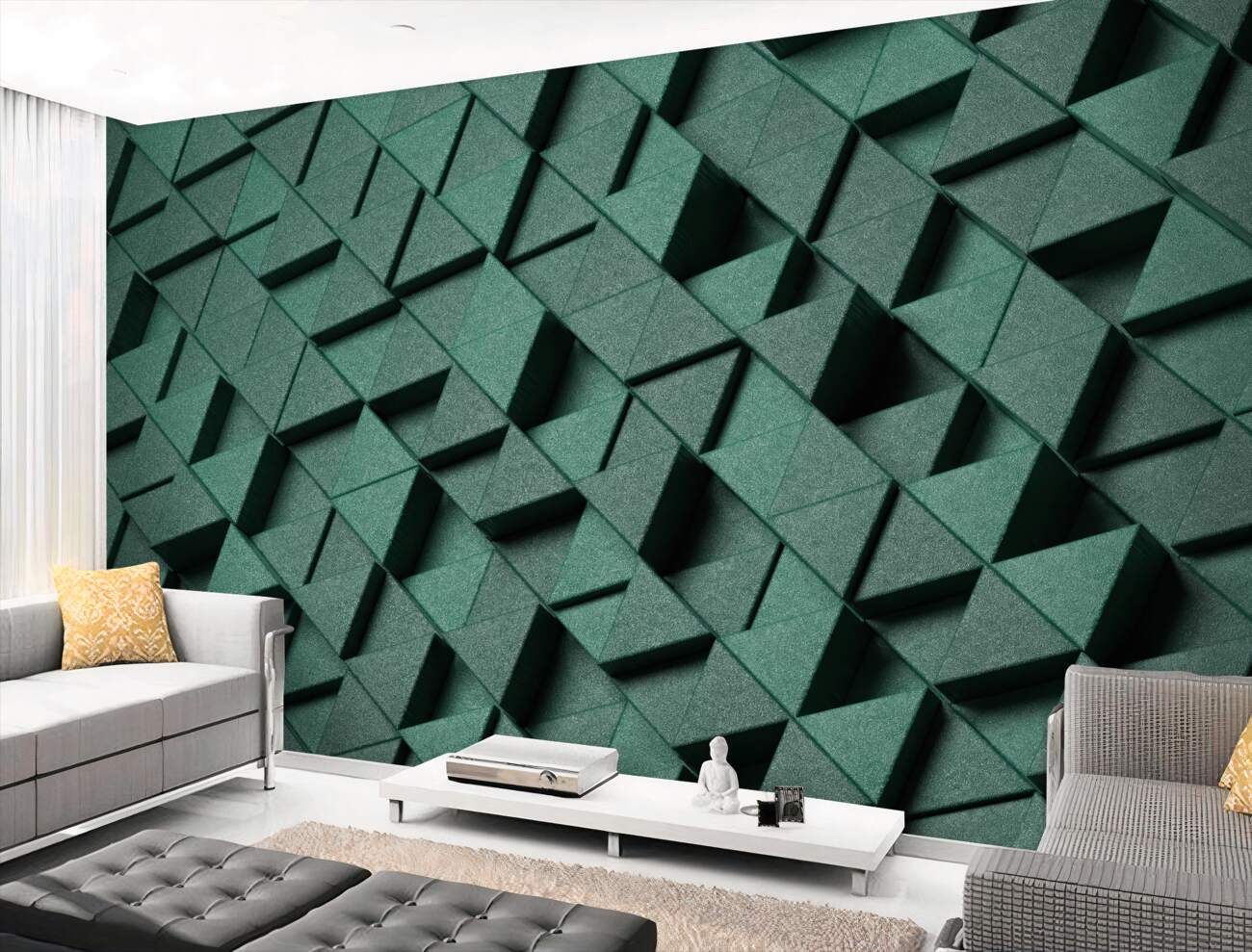 Fototapeta Lekkie matowe trójkąty 3D