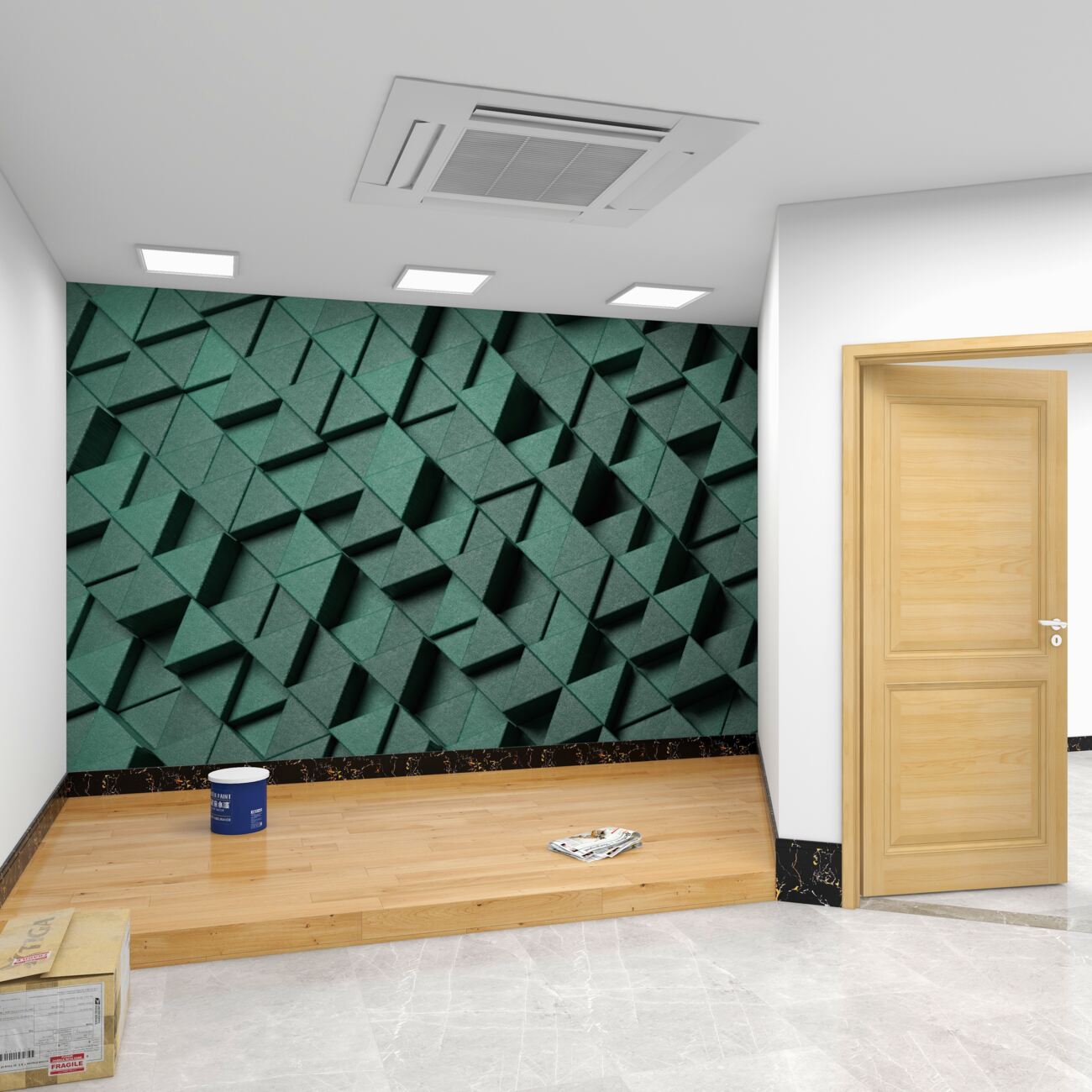 Fototapeta Lekkie matowe trójkąty 3D