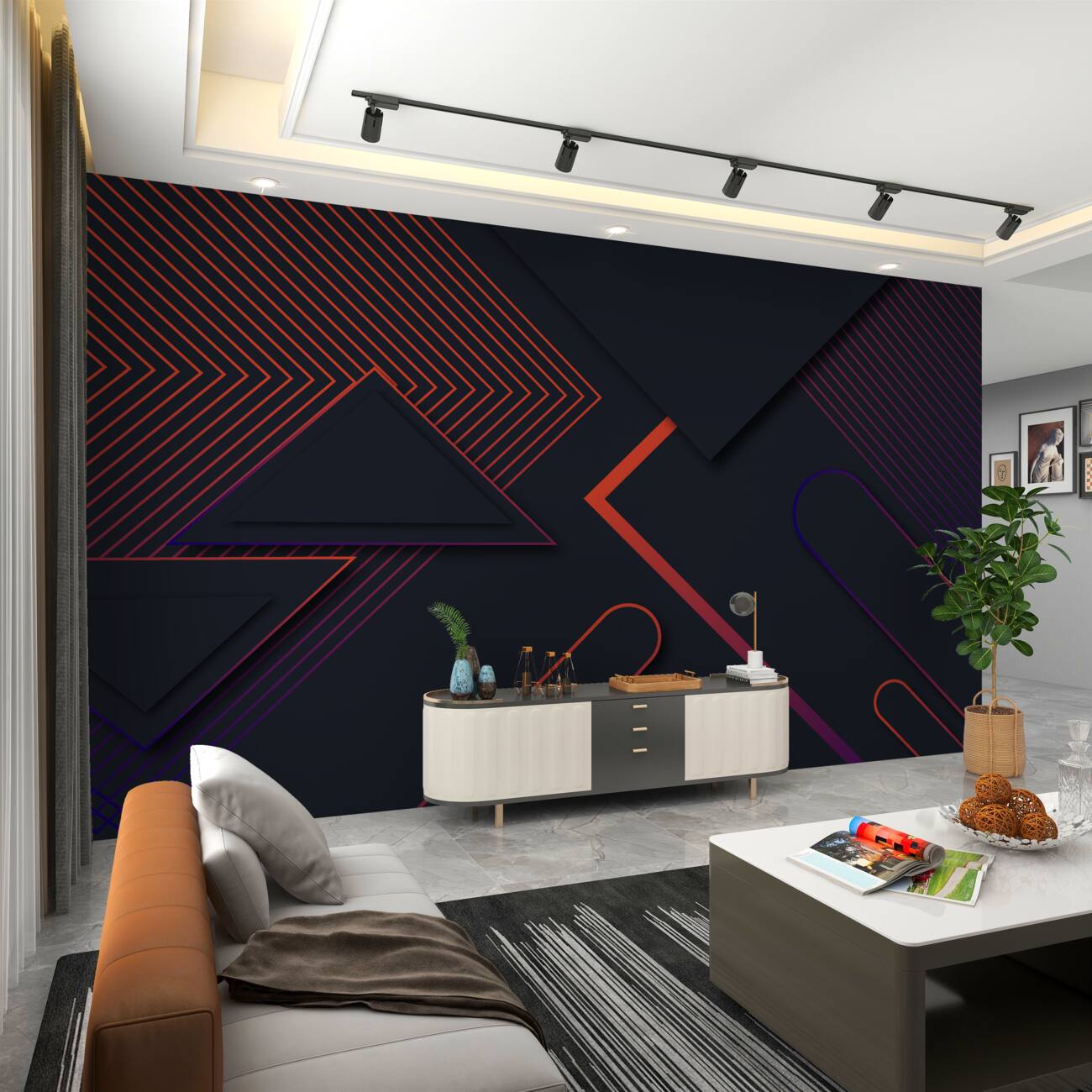 Fototapeta Różne kształty geometryczne są ciemno z czerwonymi