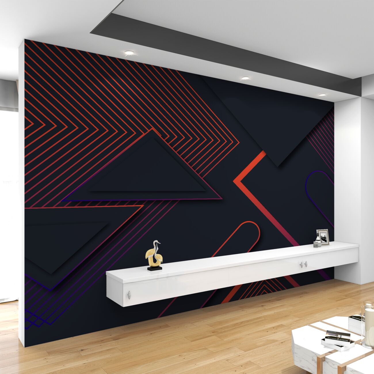 Fototapeta Różne kształty geometryczne są ciemno z czerwonymi