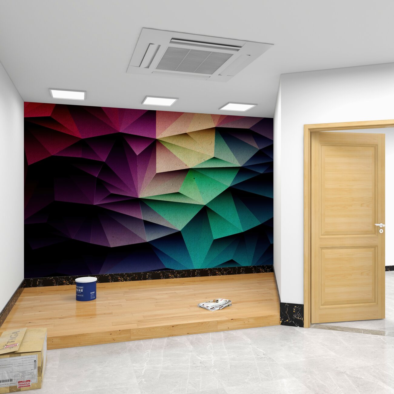 Fototapeta Narzucanie geometrycznych form wielokolorowych