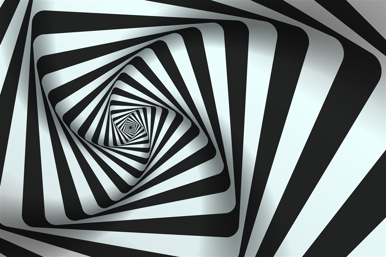 Fototapeta Tunel czarny -biały pokręcony