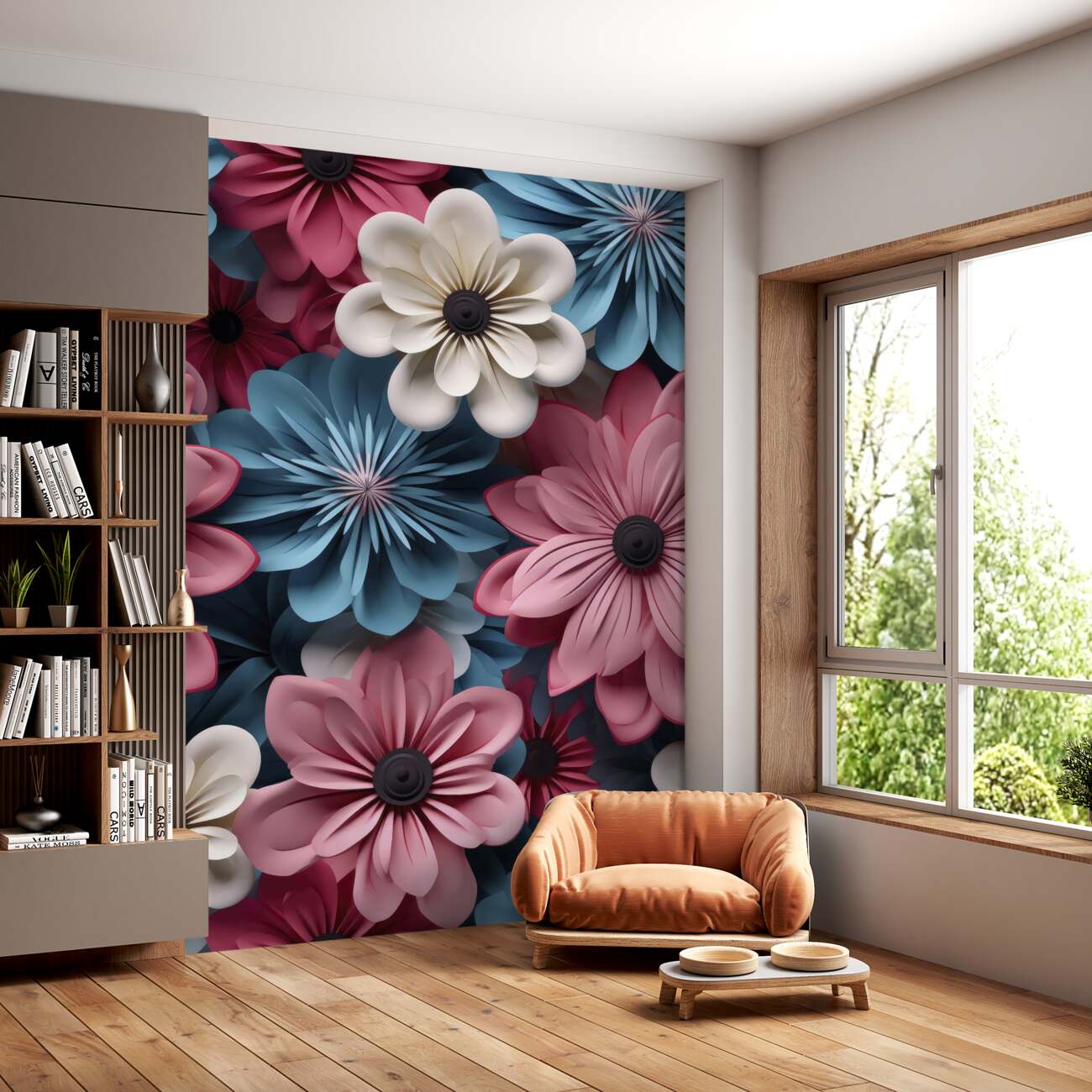 Fototapeta Duże kwiaty wielopoziomowego 3D