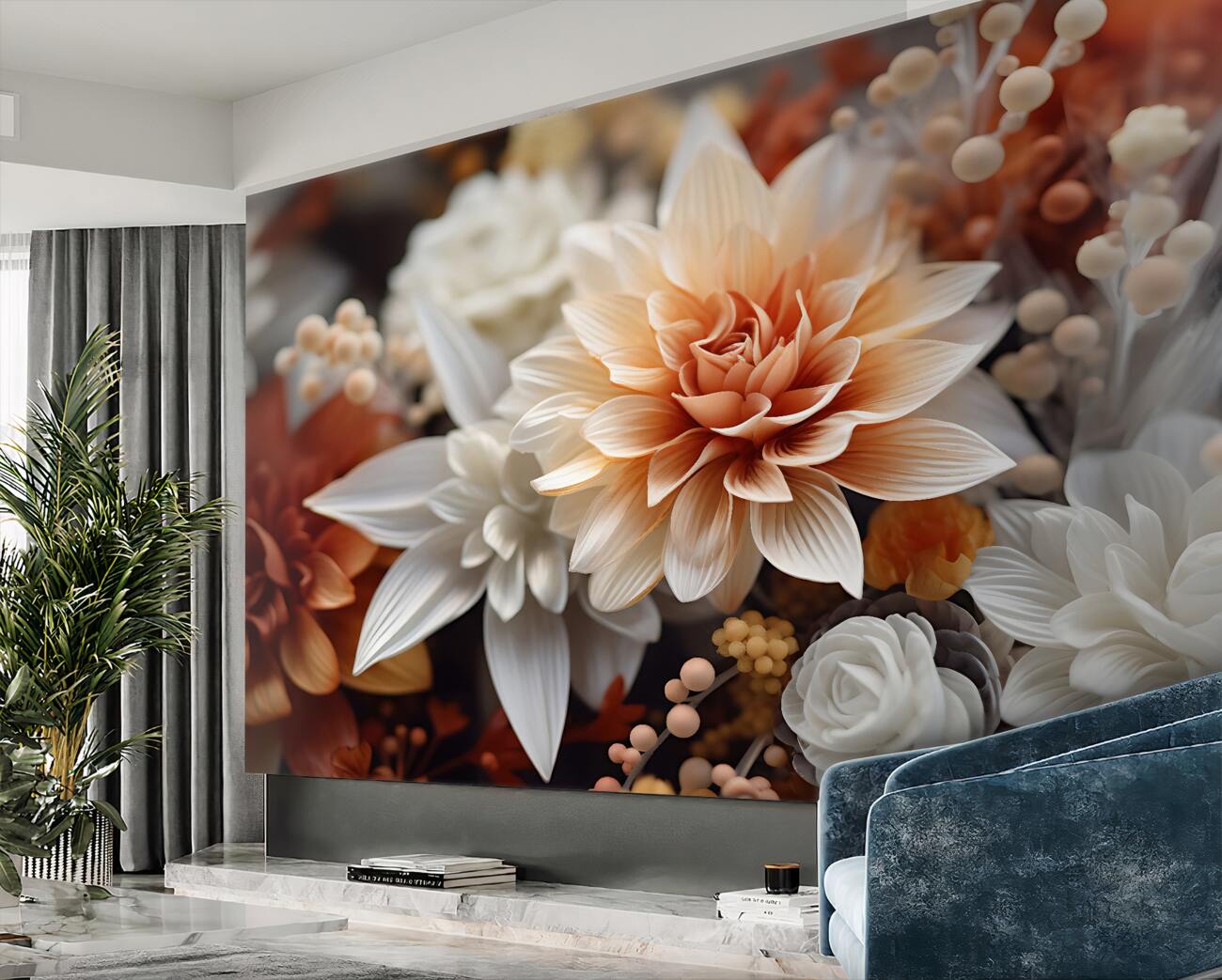 Fototapeta Kwiaty 3D jasna jesień