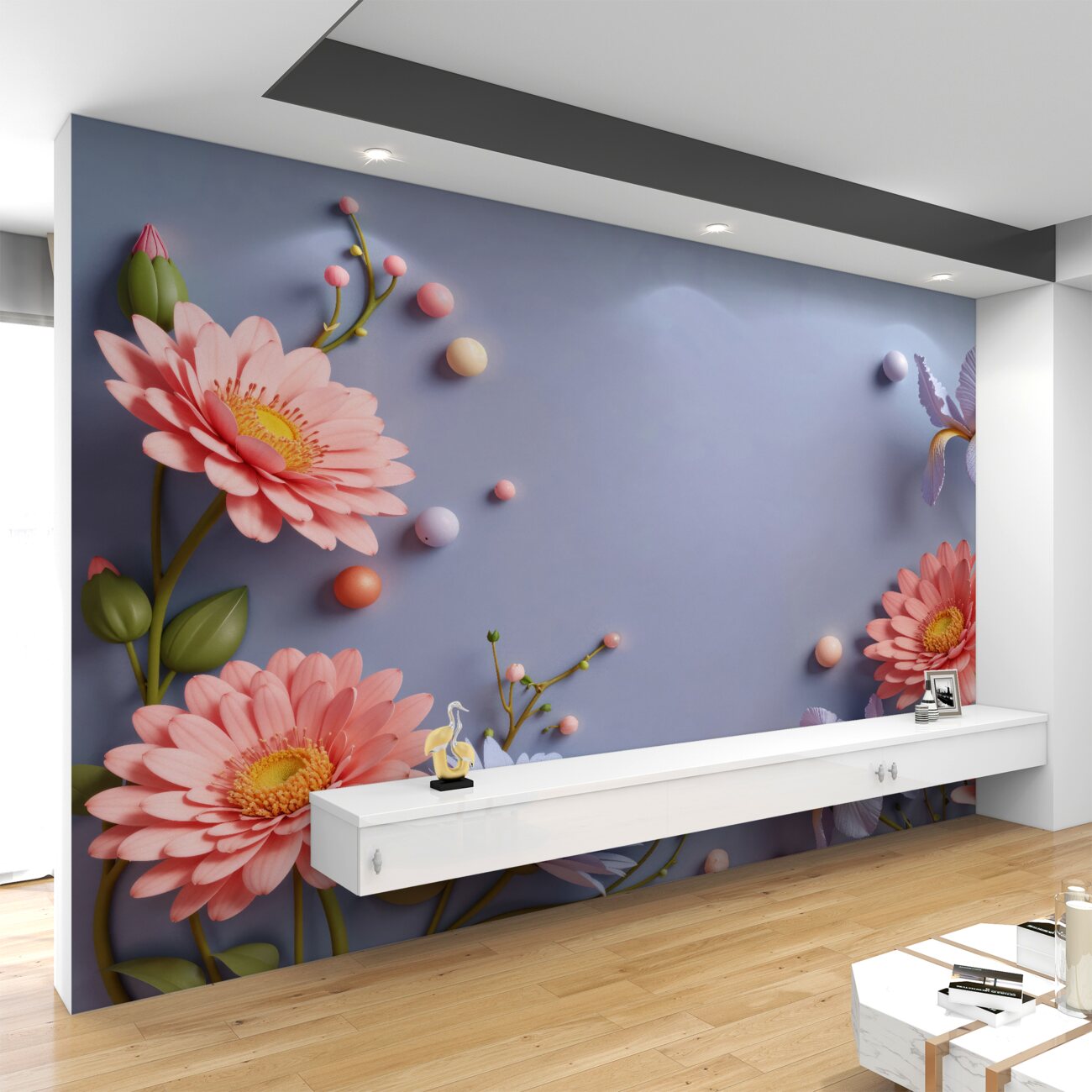 Fototapeta Herberes różowy objętość 3D