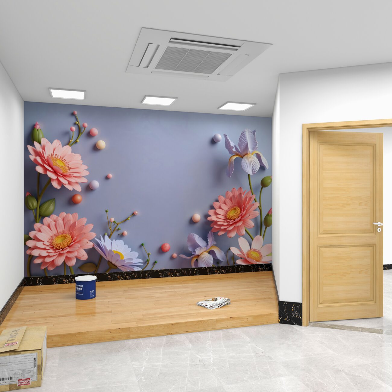 Fototapeta Herberes różowy objętość 3D