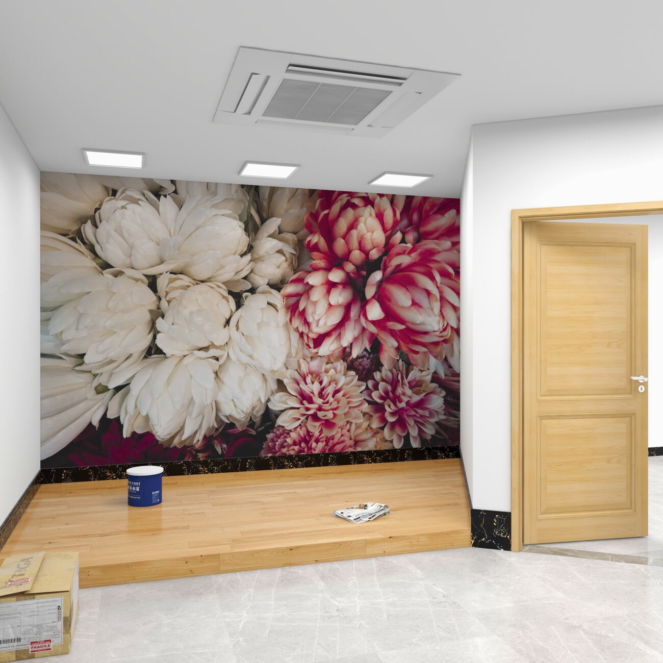 Fototapeta Azby i piwonie kwiaty 3D