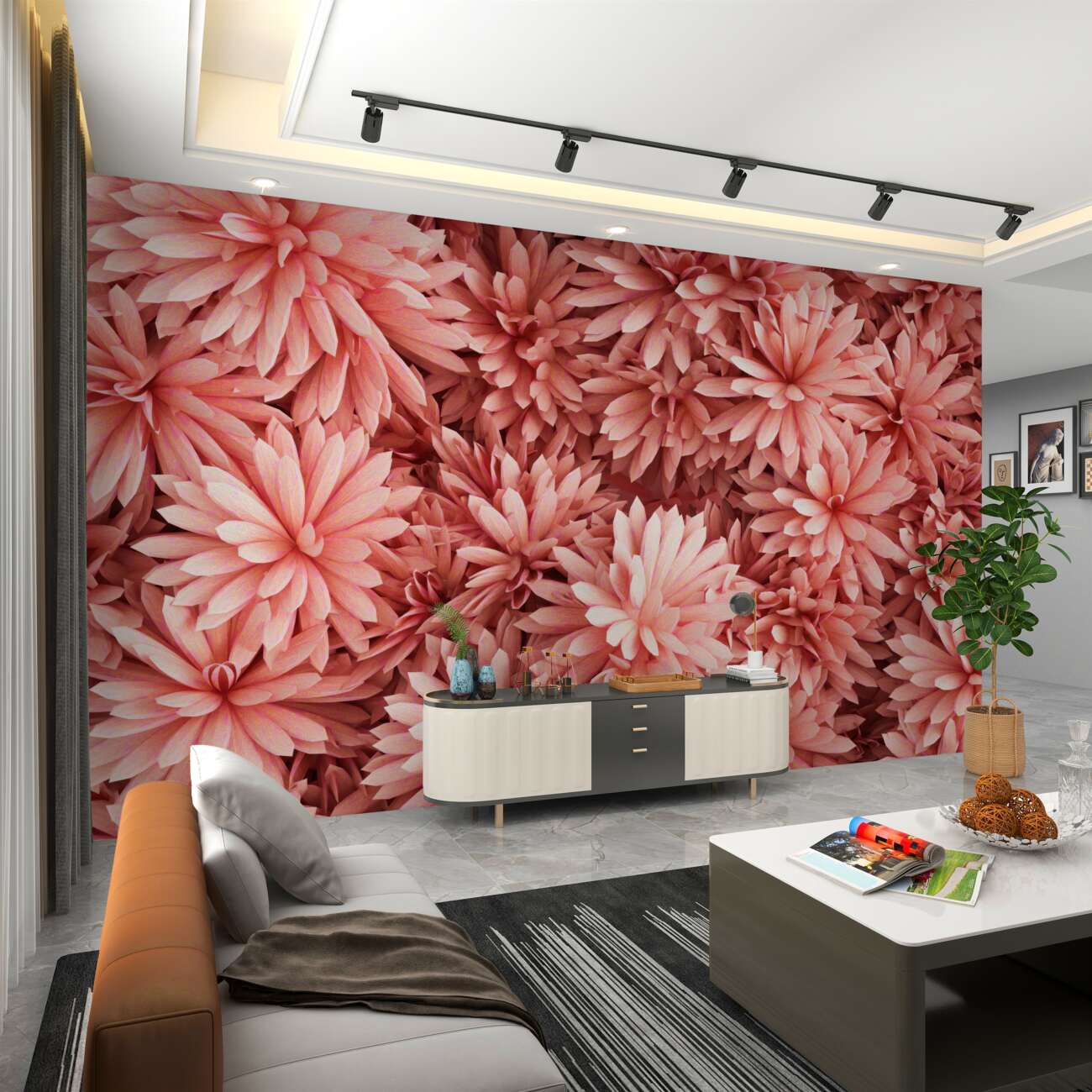 Fototapeta Jasne -pink astery w bukiecie