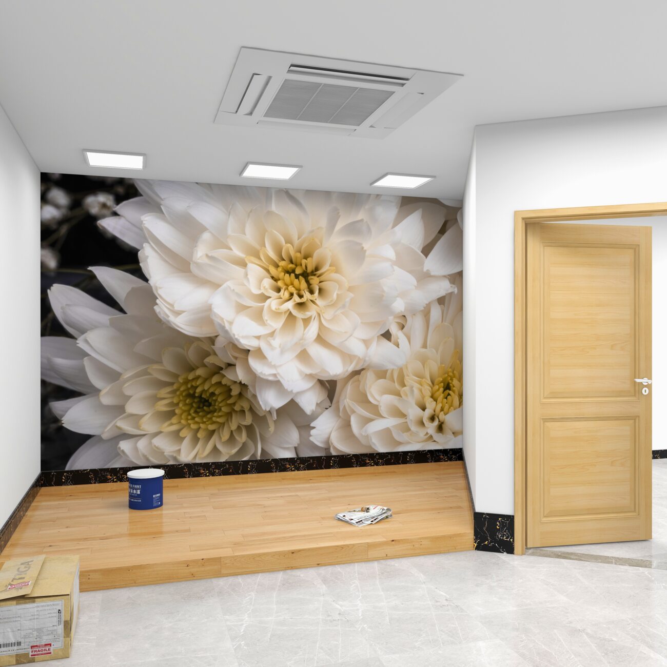 Fototapeta Świetna astra z żółtym centrum