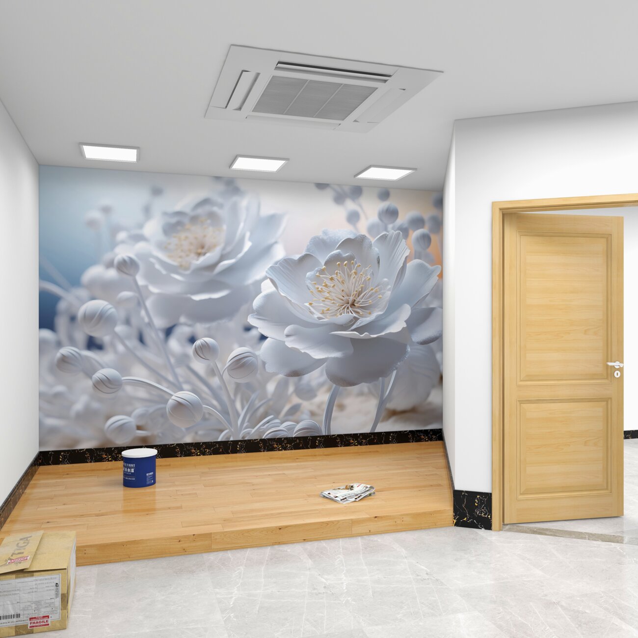 Fototapeta Kwiaty 3D Smukły śnieg