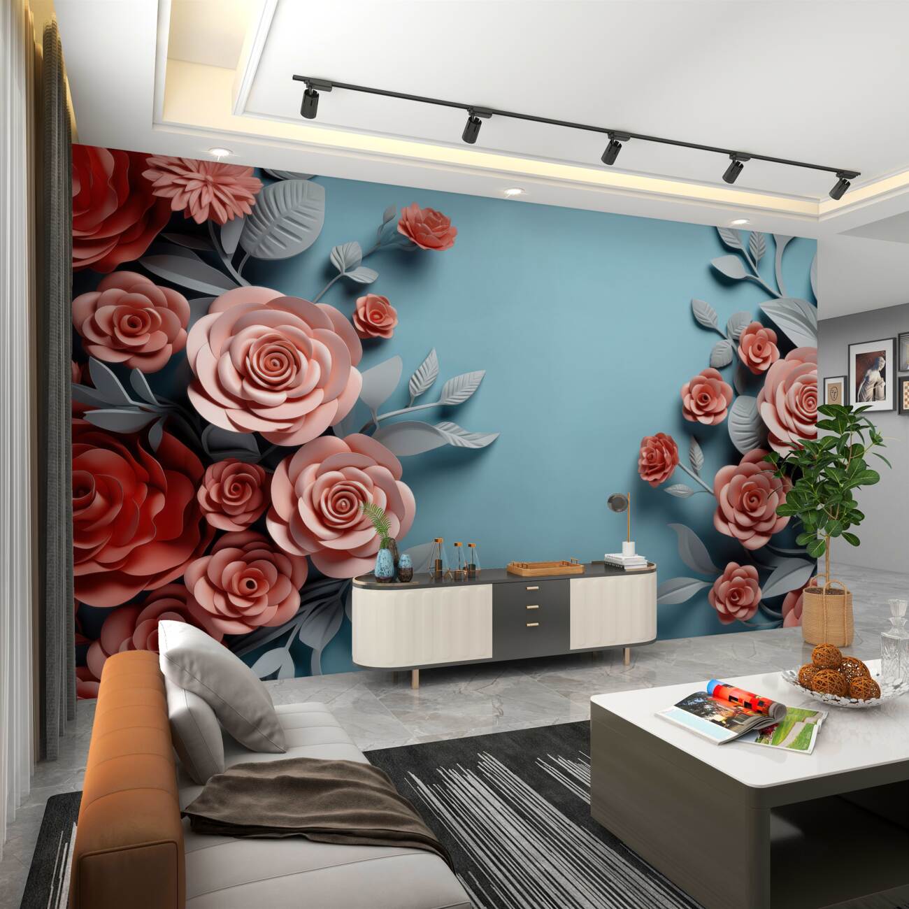 Fototapeta Obszerne jasne kwiaty 3D