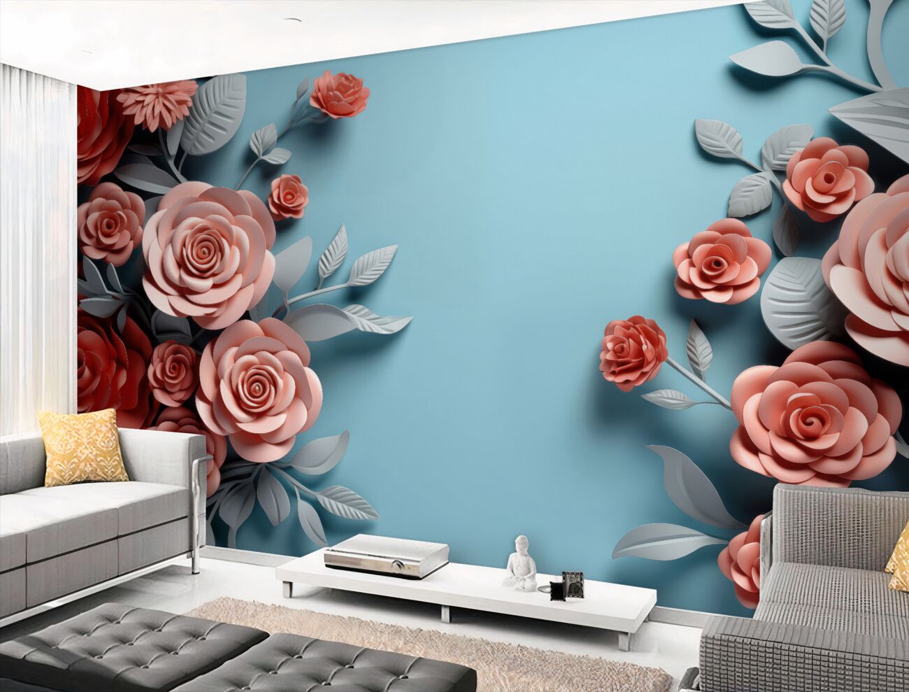Fototapeta Obszerne jasne kwiaty 3D