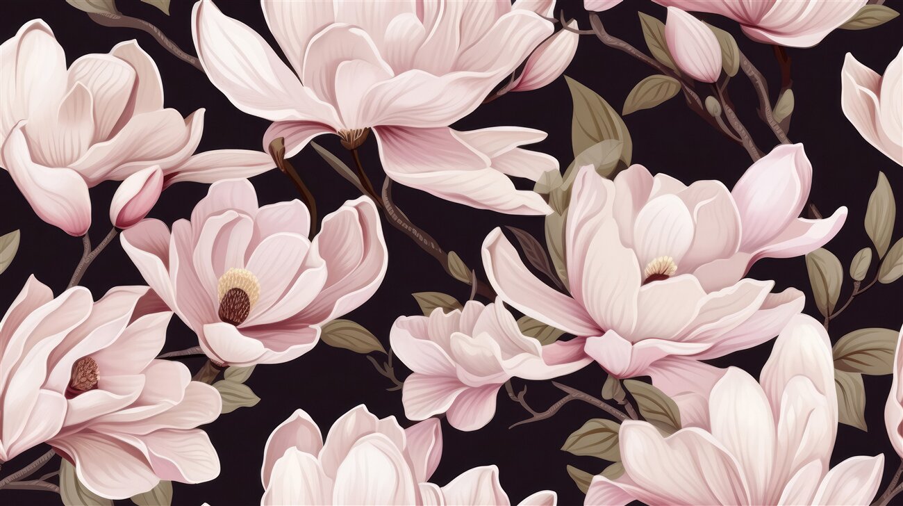 Fototapeta Różowe kwiaty magnolii są delikatne