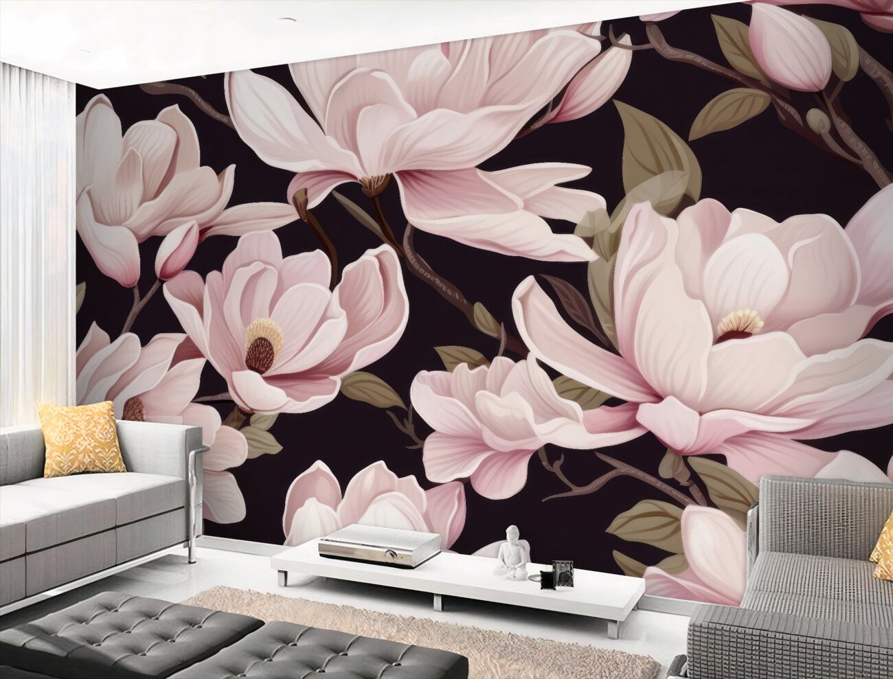 Fototapeta Różowe kwiaty magnolii są delikatne
