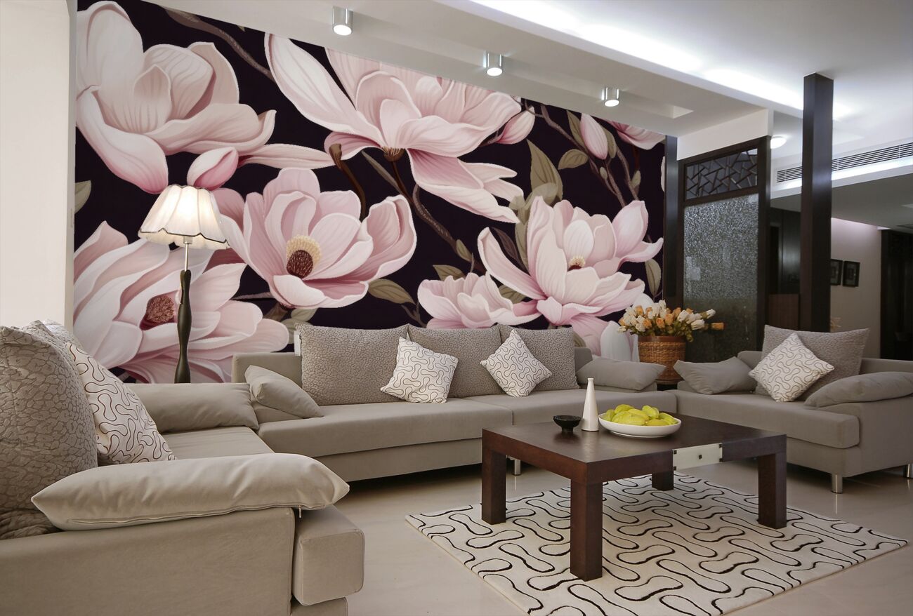 Fototapeta Różowe kwiaty magnolii są delikatne
