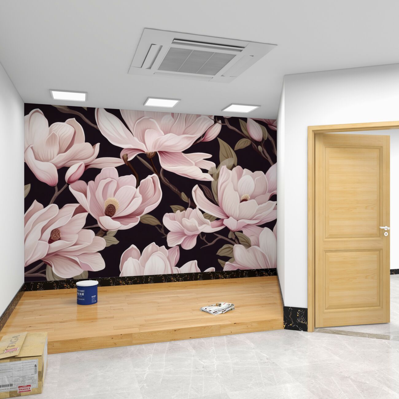 Fototapeta Różowe kwiaty magnolii są delikatne