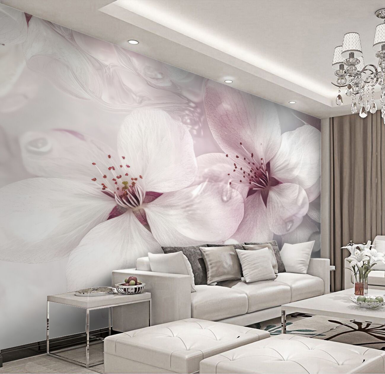 Fototapeta Delikatne kwiaty w kropli rosa