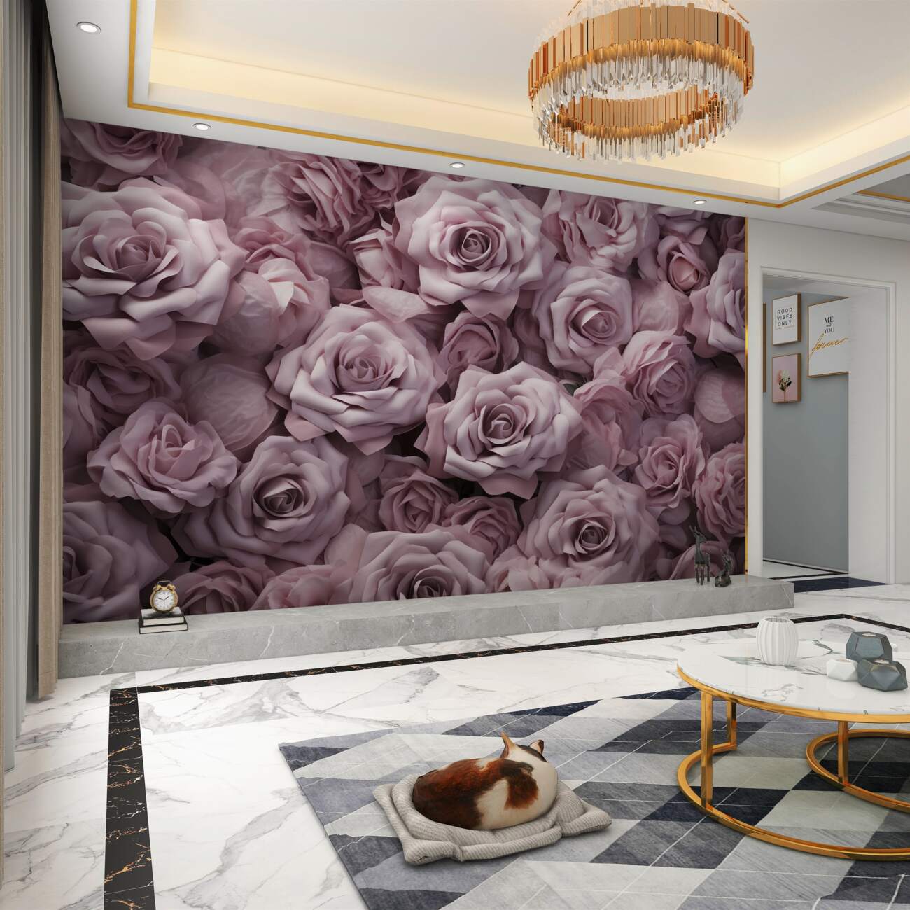 Fototapeta Lilac Roses w kompozycji