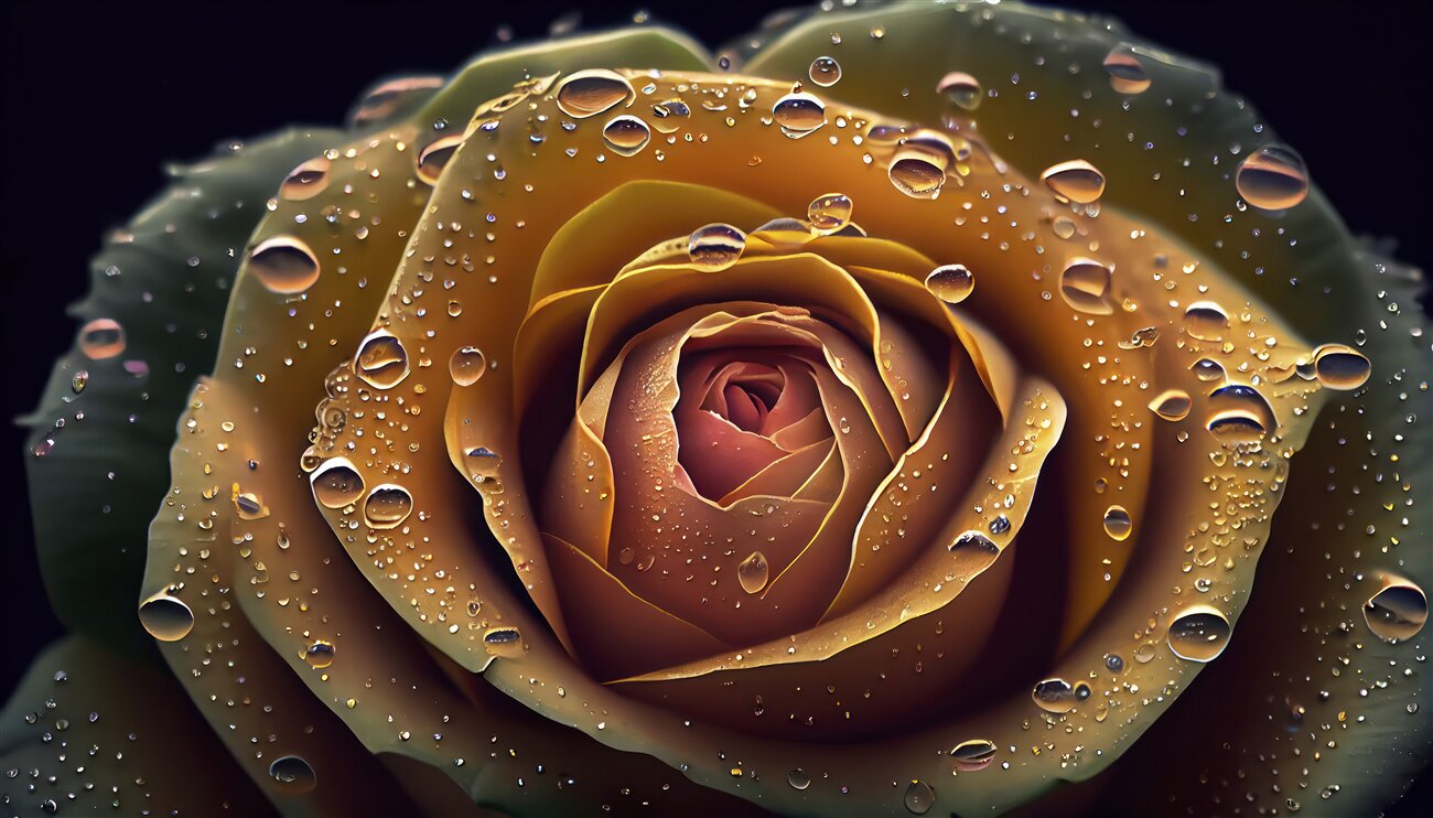 Fototapeta Żółta róża pod rosa