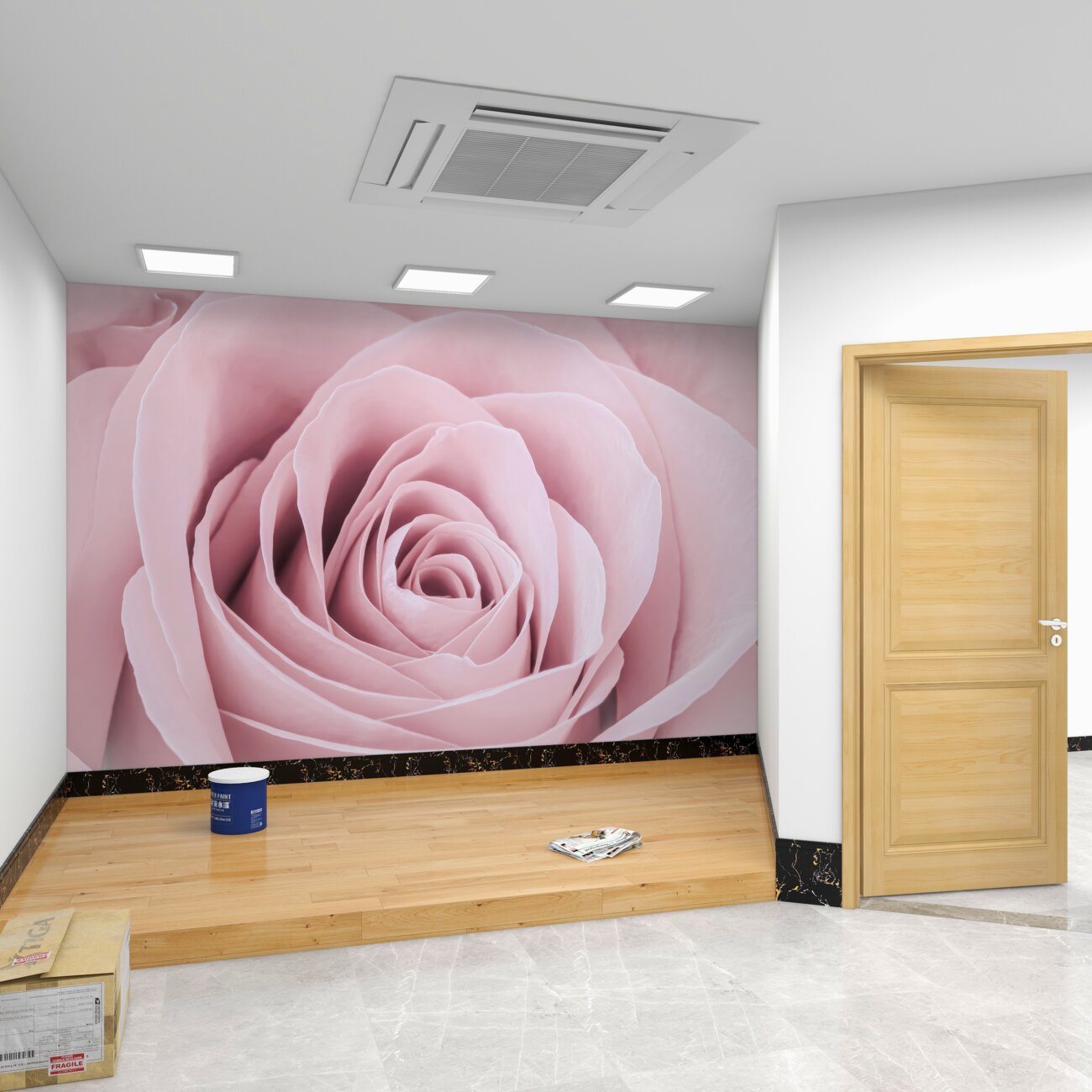 Fototapeta Różowa róża, która zamyka makro