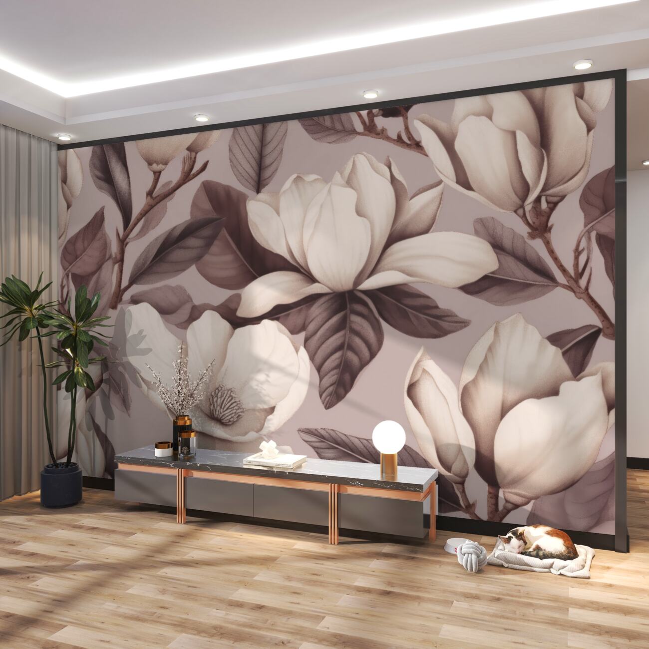 Fototapeta Magnolia na ilustracji wody