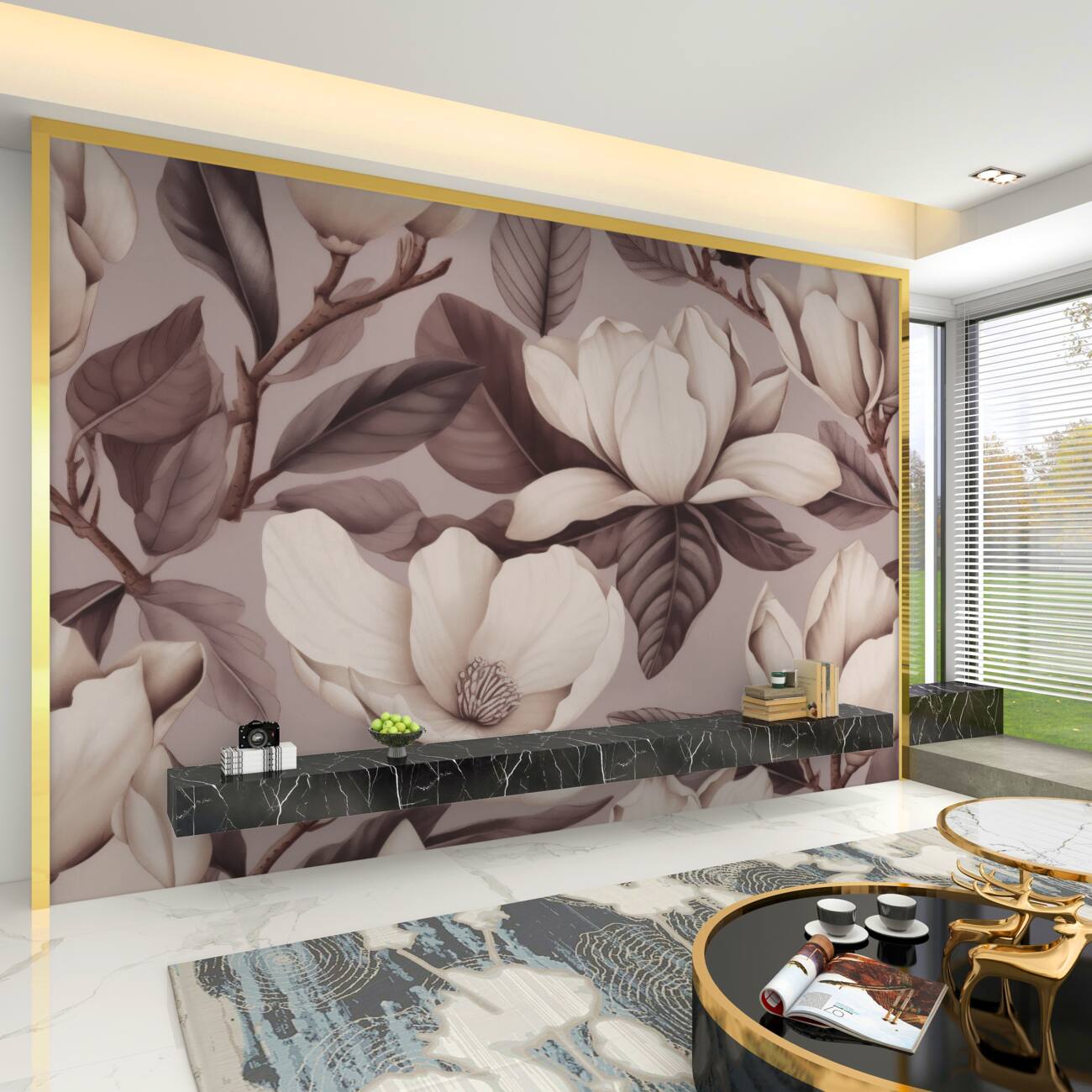Fototapeta Magnolia na ilustracji wody