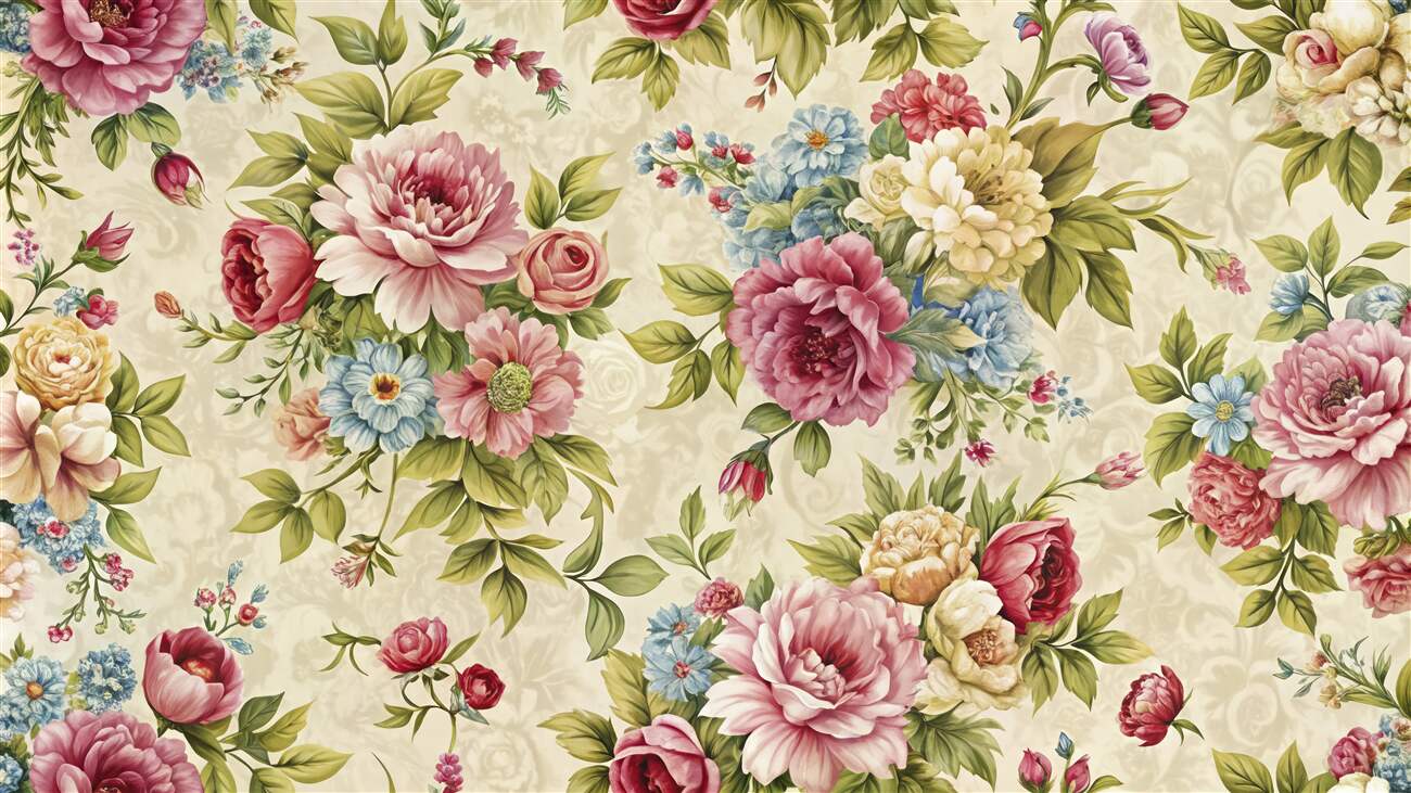 Fototapeta Bouquets of Spring Flowers Ornament
