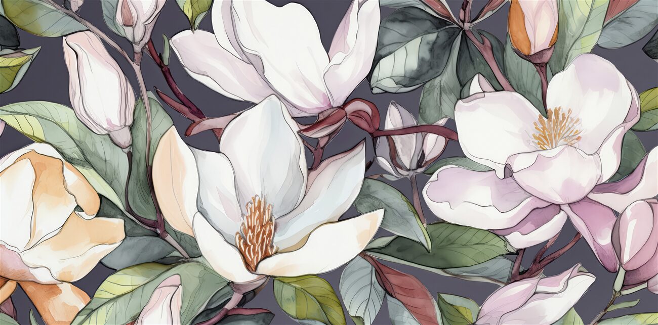 Fototapeta Młoda Magnolia jest biała