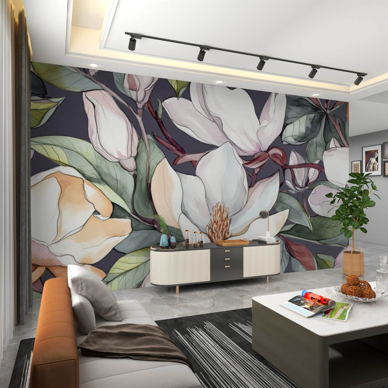 Fototapeta Młoda Magnolia jest biała
