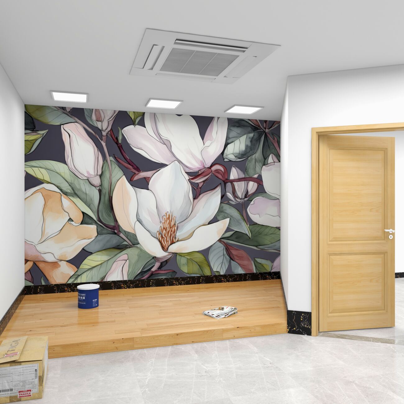 Fototapeta Młoda Magnolia jest biała